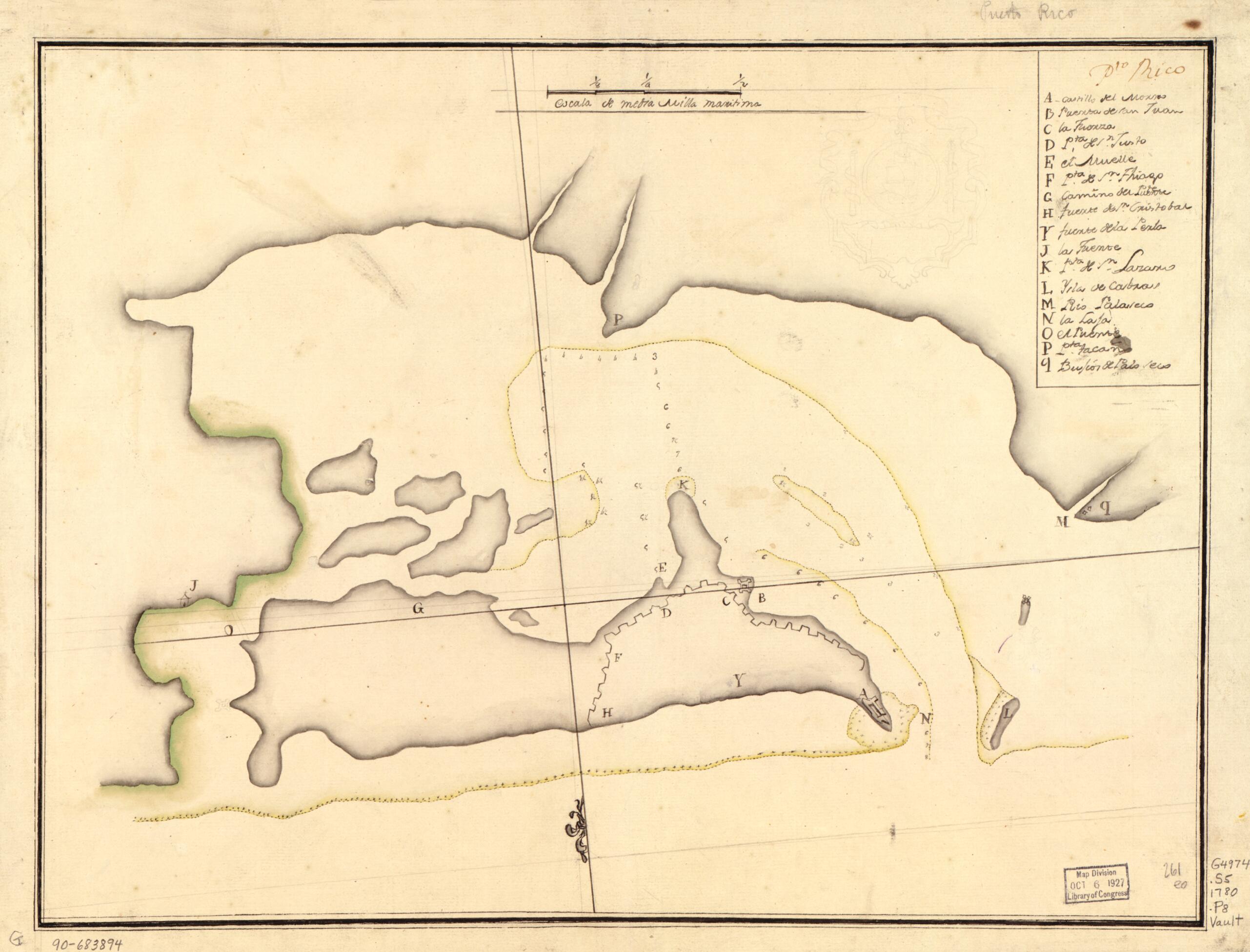 This old map of Pto. Rico from 1780 was created by in 1780