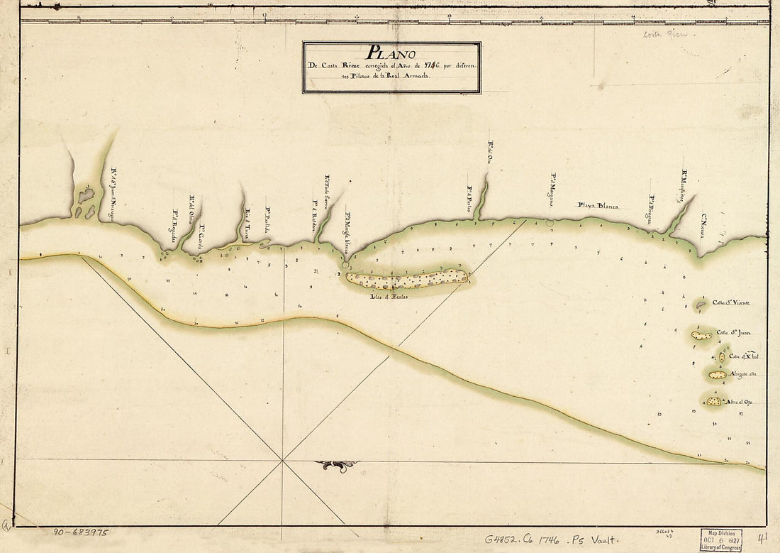 This old map of Plano De Costa Ricae from 1746 was created by in 1746