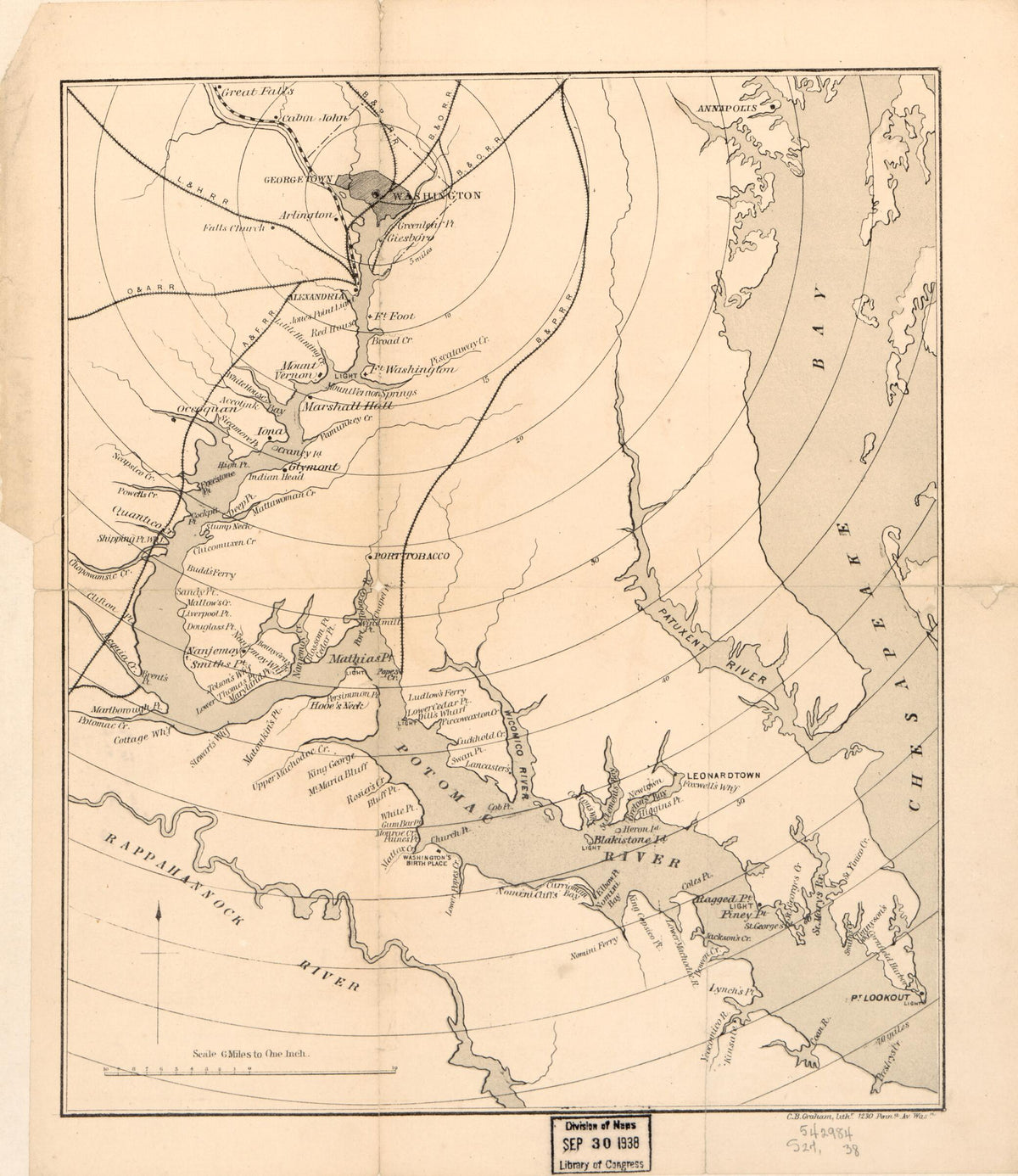 The Potomac River from Great Falls to Point Lookout 1878 by Relic Map Company