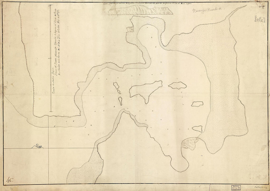 This old map of Plano Del Puerto Naranjos Cituado 4 Leguas Al Oeste De Punta De Mulas En La Costa Del N. De La Ysla De Cuba from 1792 was created by in 1792
