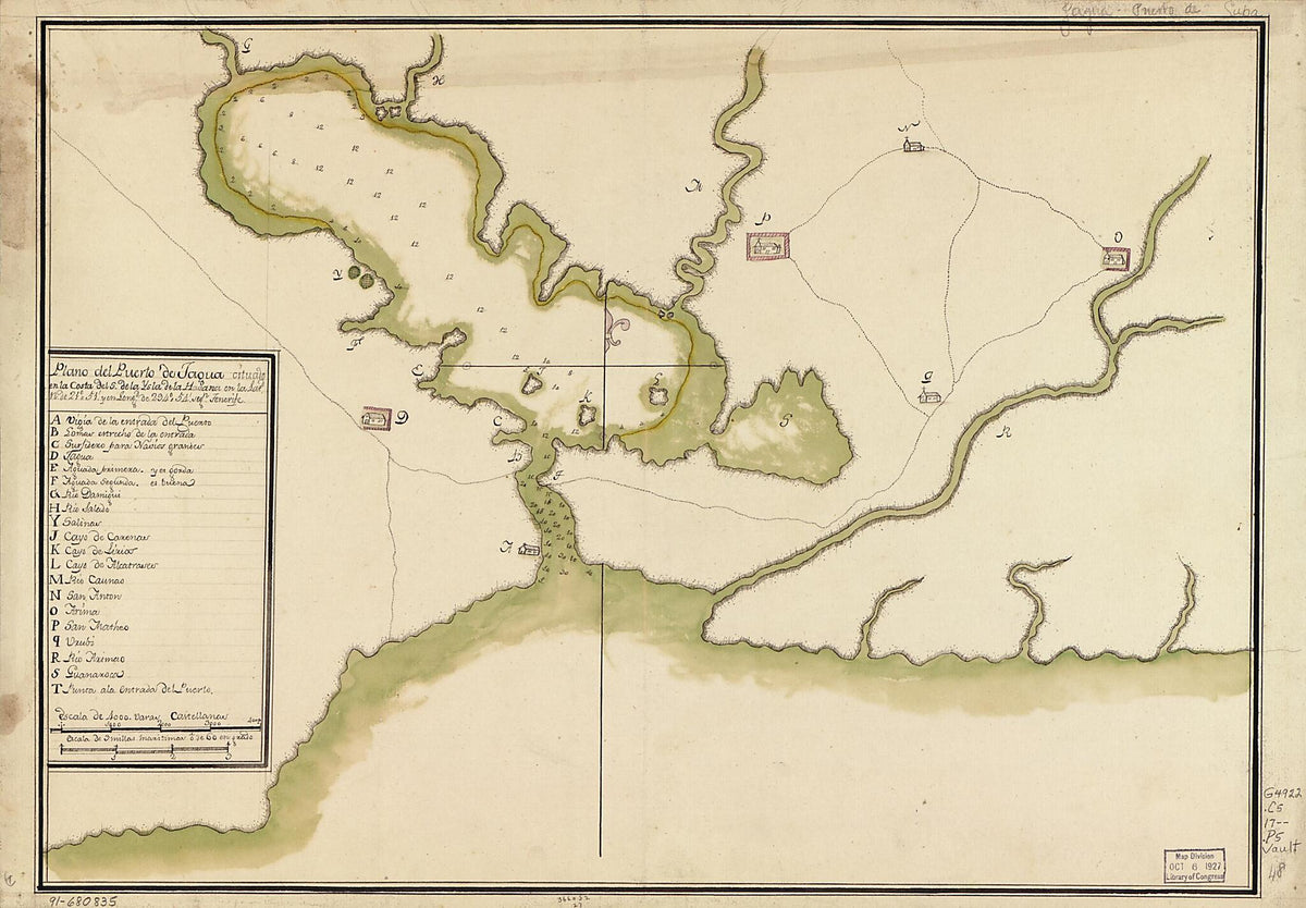 Plano Del Puerto De Jagua Cituado En La Costa Del S. De La Ysla De La Havana En La Latd. N. De 21⁰51ʹ Y En Longd. De 294⁰54ʹ Segn. Tenerife 1700 by Relic Map Company