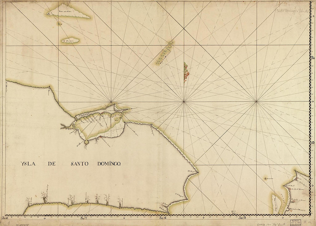 This old map of Ysla De Santo Domingo from 1700 was created by in 1700