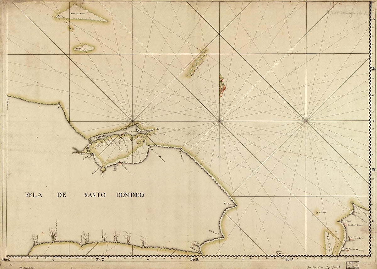 Ysla De Santo Domingo 1700 by Relic Map Company