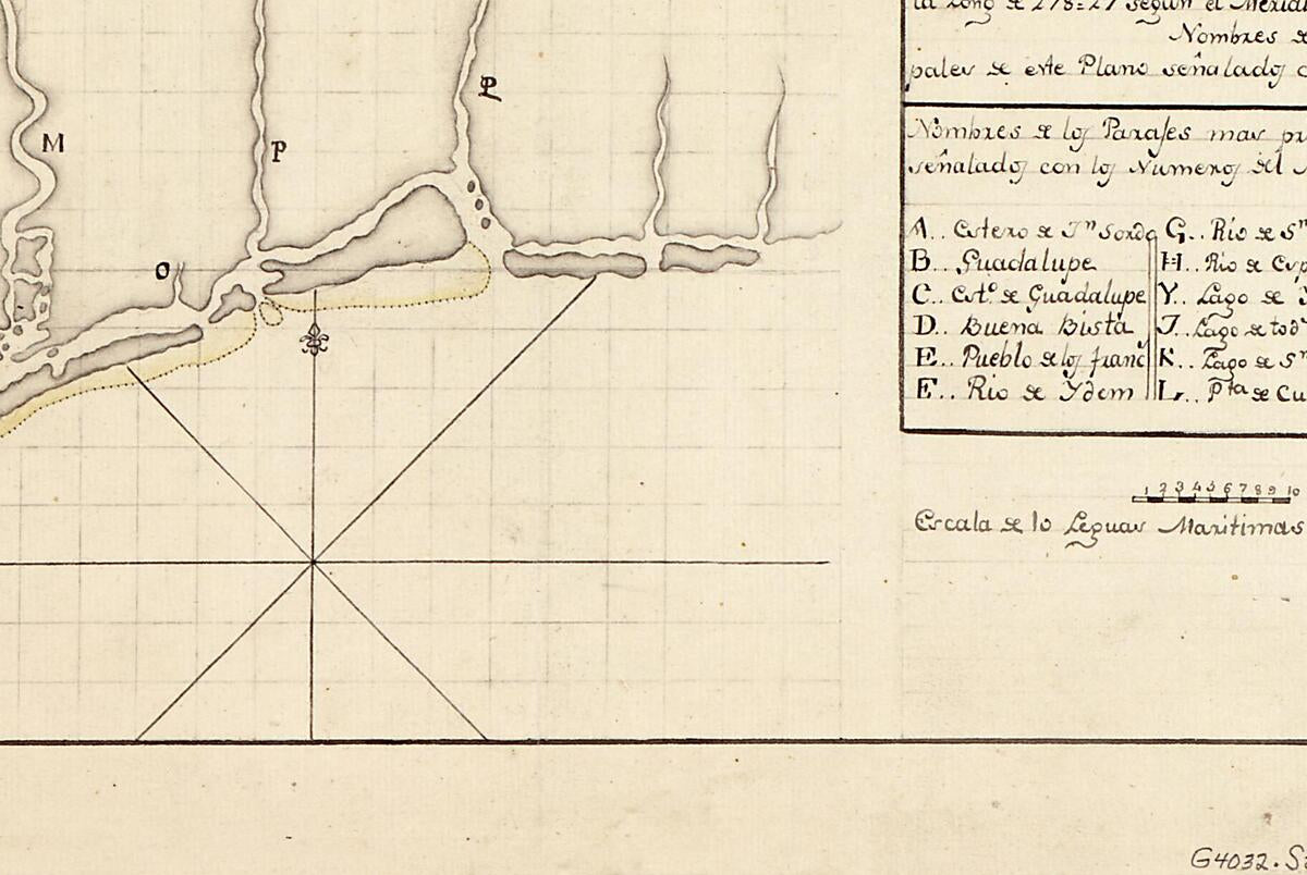 This old map of Plano Del Lago De Sn. Bernardo Situado En La Costa Del N. Del Seno Mexicano Su Entrada En La L. N. De 28⁰24ʹ Y En La Long. De 278⁰27ʹ Segun El Meridiano De Tenerife from 1700 was created by  in 1700