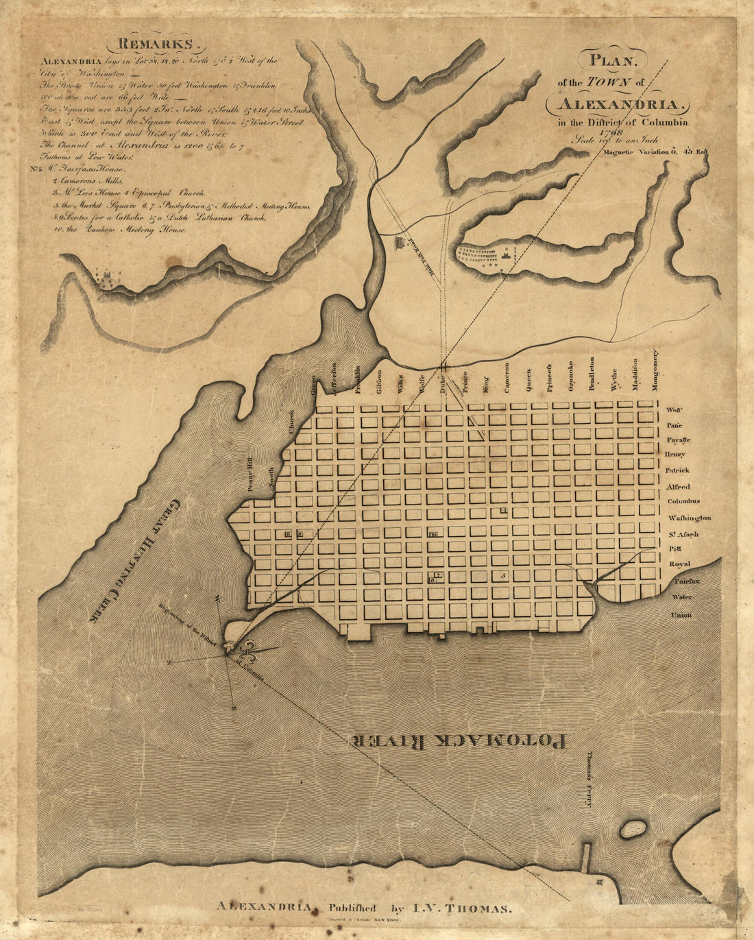 This old map of Plan of the Town of Alexandria In the District of Columbia, from 1798 was created by Thomas Clarke, George Gilpin, John V. Thomas in 1798