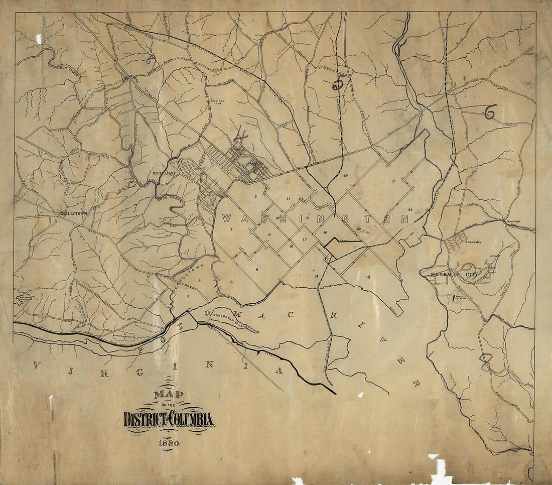 This old map of Map of the District of Columbia from 1880 was created by in 1880