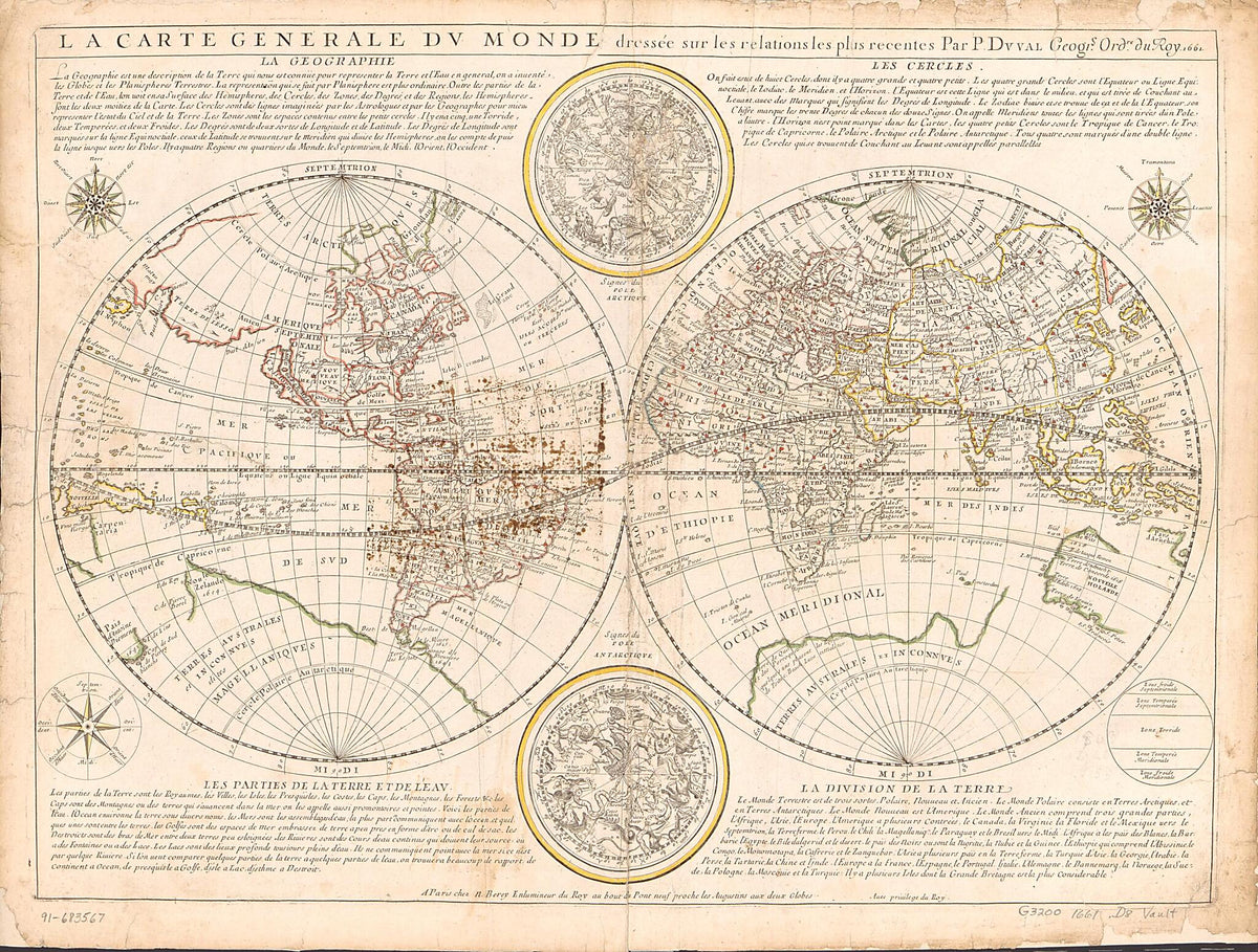 La Carte Générale Du Monde 1661 by Relic Map Company