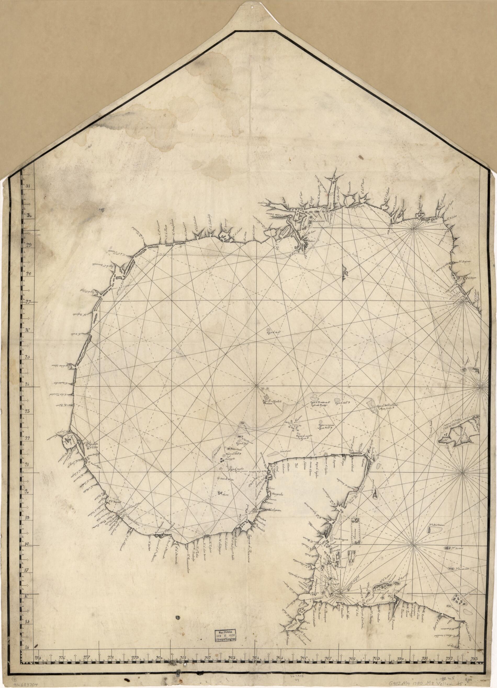 This old map of Map Showing Gulf of Mexico Including Western Portion of Caribbean Area from 1730 was created by in 1730