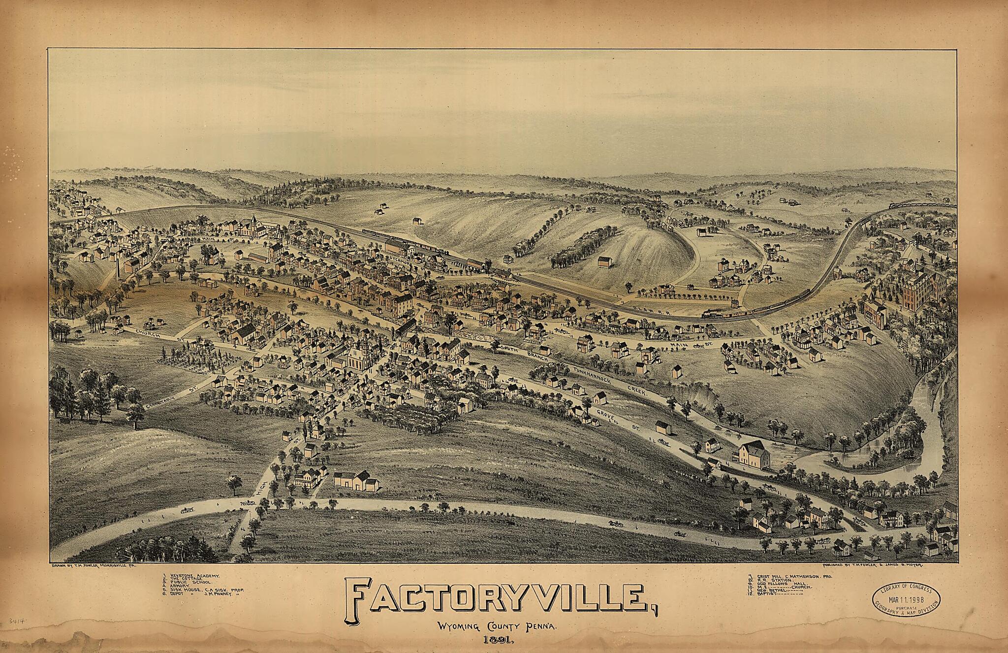 This old map of Factoryville, Wyoming County, Penn&