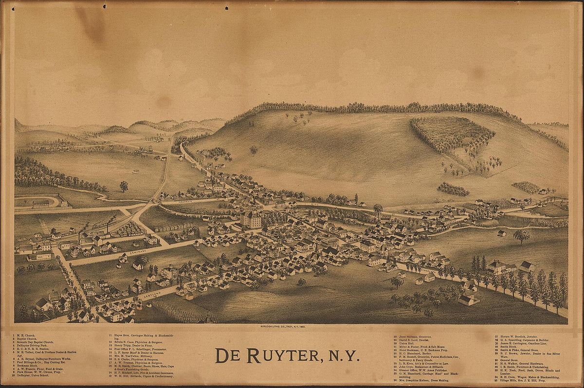 De Ruyter, New York 1892 by Relic Map Company