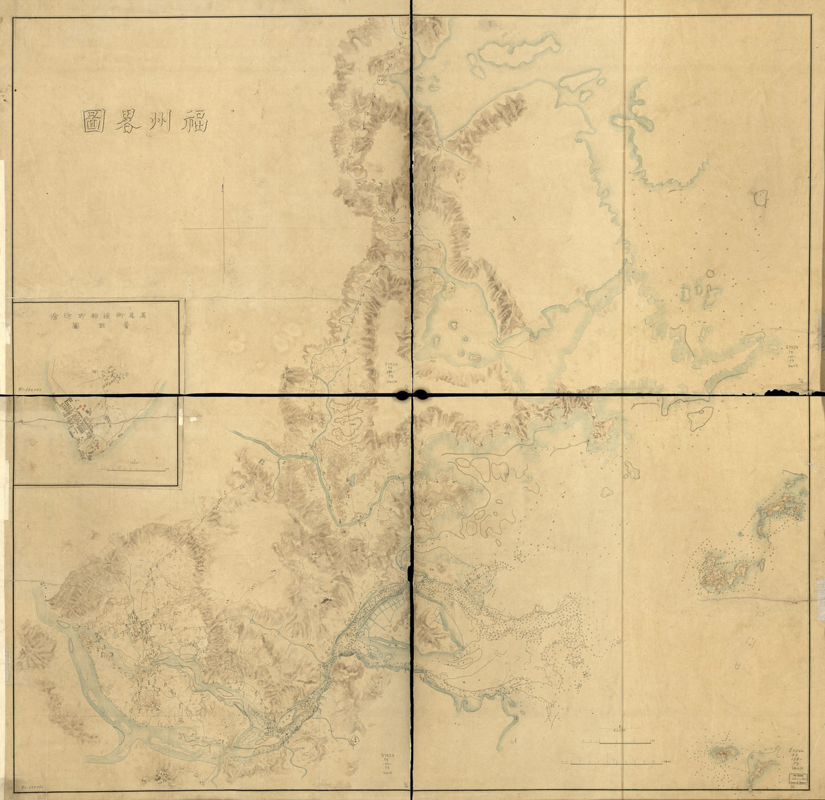 Fukushū Ryakuzu : Shūgōzu in 1890 by Relic Map Company