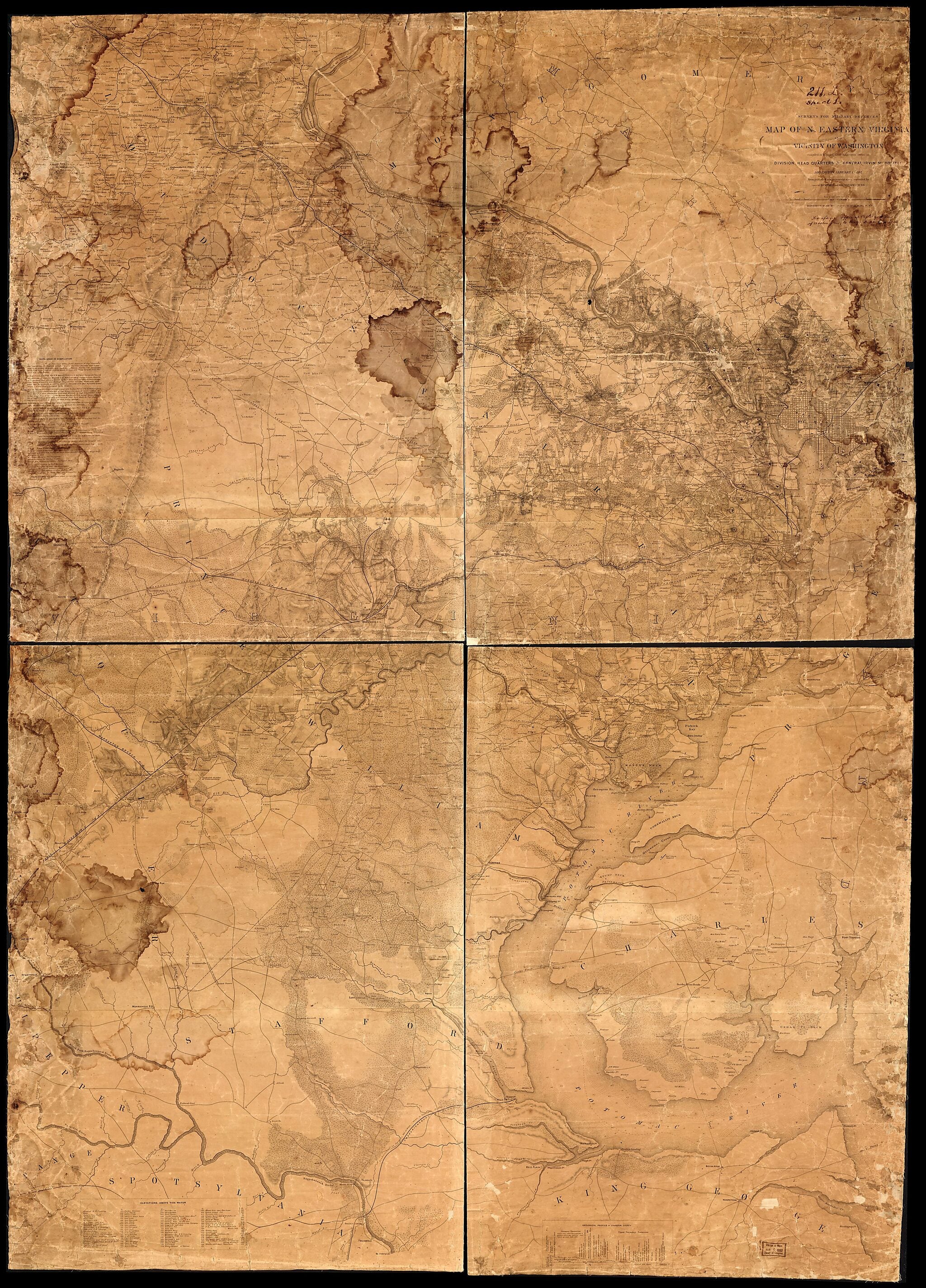 This old map of Map of N. Eastern Virginia and Vicinity of Washington from 1862 was created by Irvin McDowell, J. (Joseph) Schedler, United States. Corps of Topographical Engineers in 1862