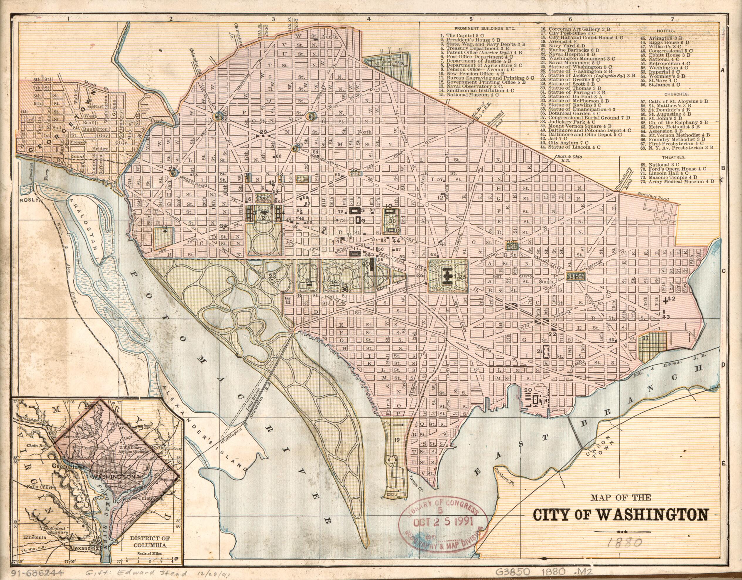 This old map of Map of the City of Washington from 1880 was created by in 1880