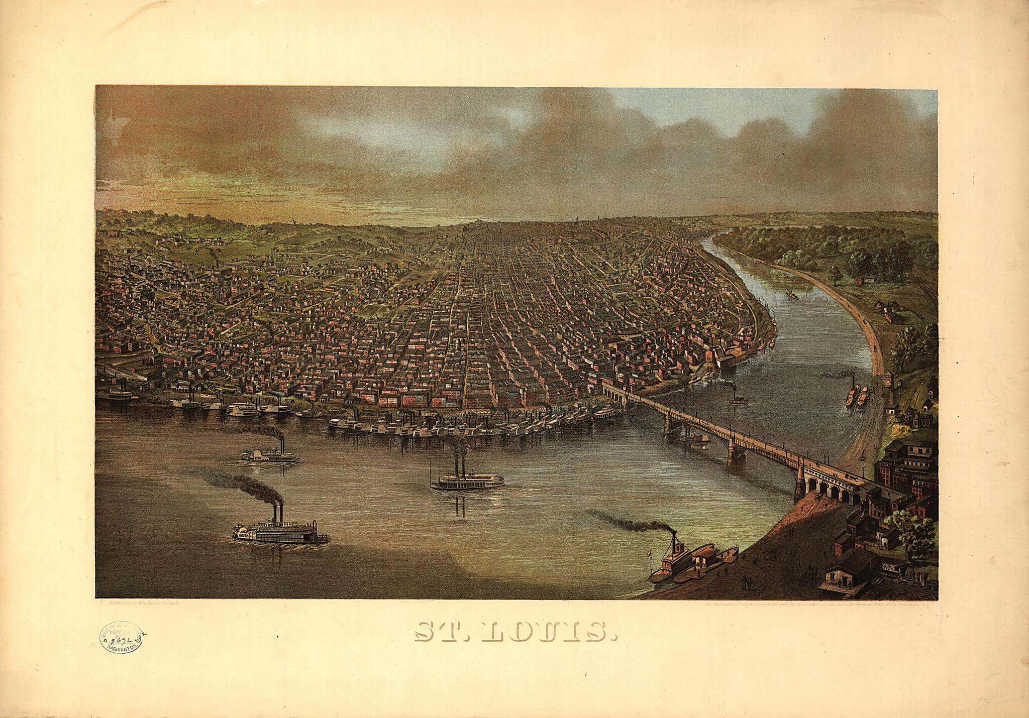 This old map of St. Louis from 1873 was created by George Degen in 1873