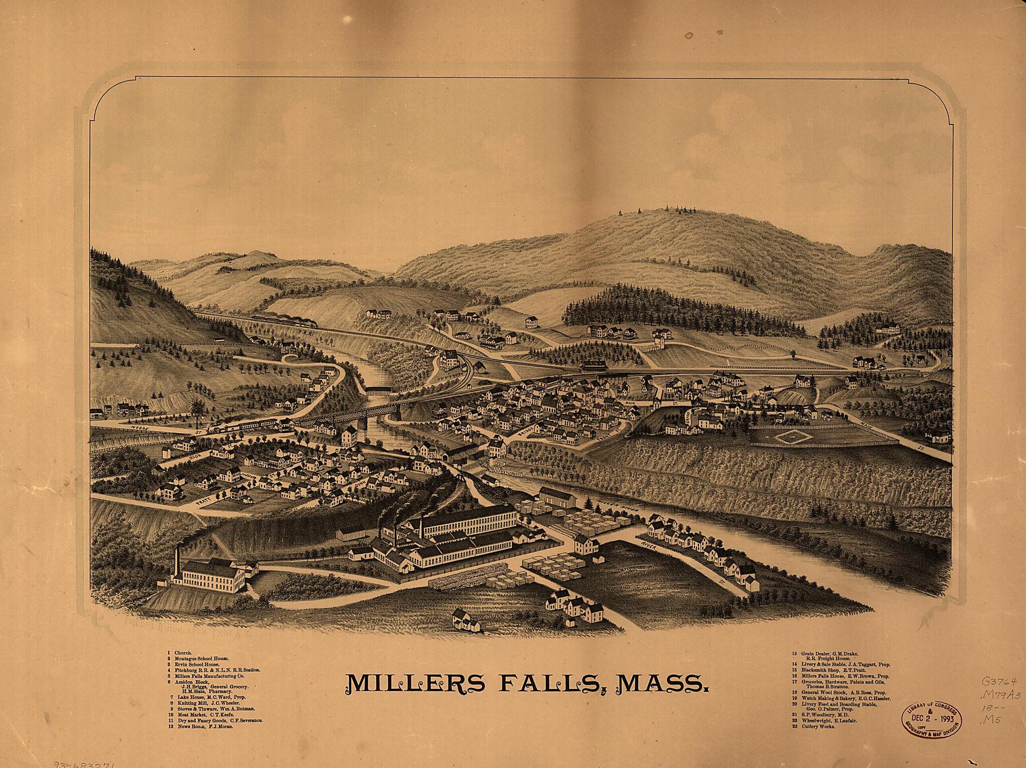 This old map of Millers Falls, Massachusetts from 1800 was created by in 1800