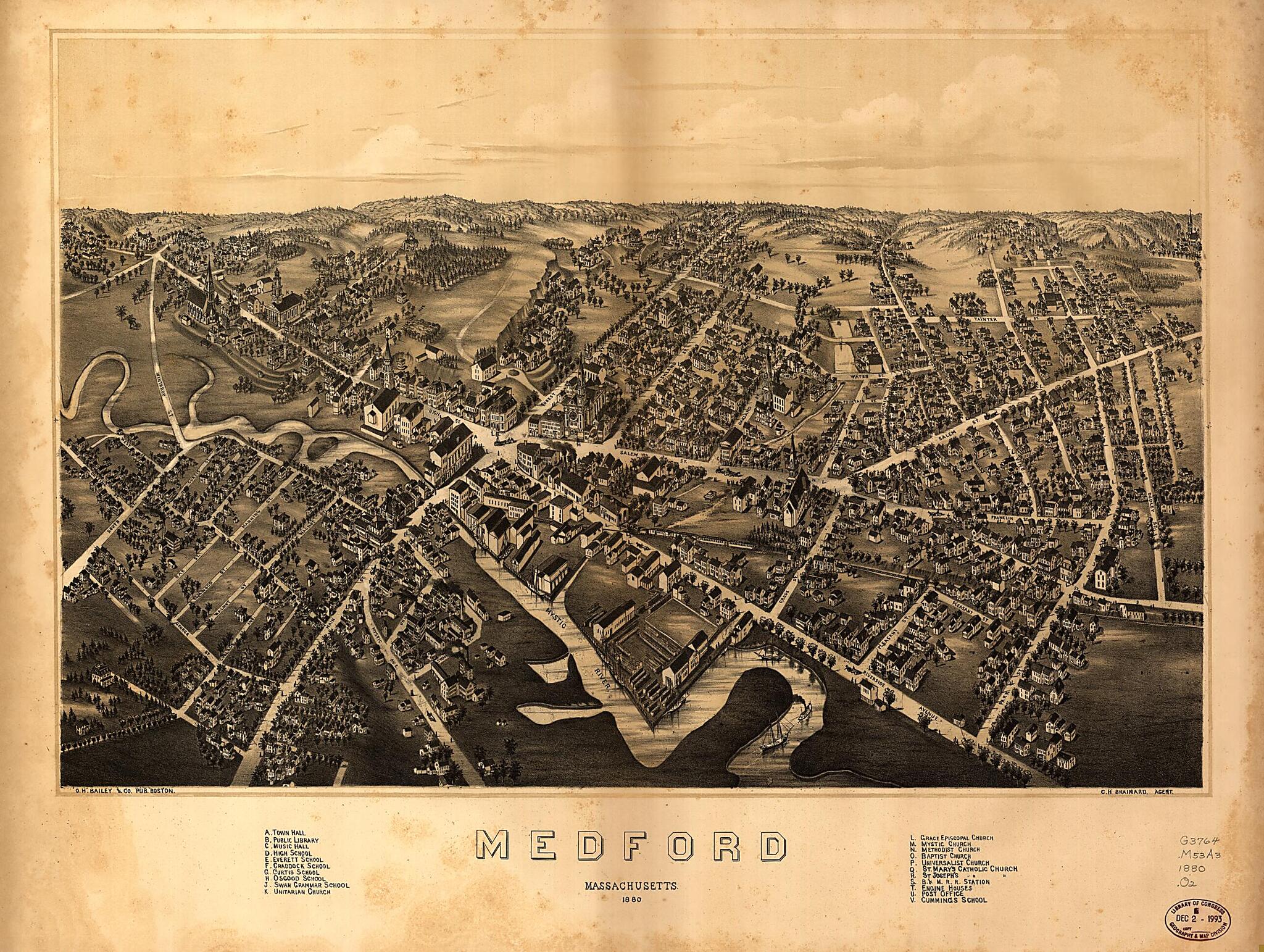This old map of Medford, Massachusetts : from 1880 was created by Charles H. (Charles Henry) Brainard, O.H. Bailey & Co in 1880