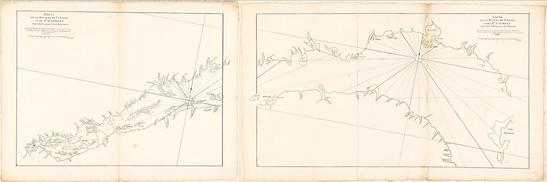 This old map of Carte De La Rivière Du Canada Ou De St. Laurent from 1735 was created by Philippe Buache in 1735