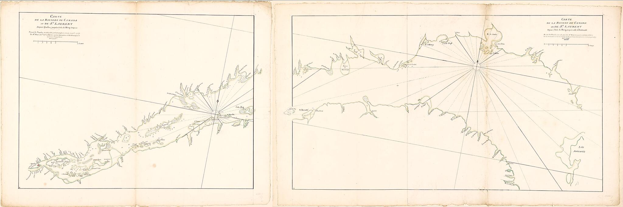 This old map of Carte De La Rivière Du Canada Ou De St. Laurent from 1735 was created by Philippe Buache in 1735