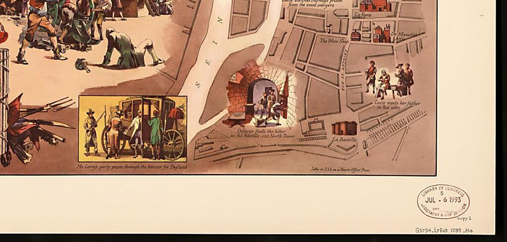 This old map of A Tale of Two Cities : from the Book by Charles Dickens : central London and Central Paris from 1789 was created by Everett Henry in 1789