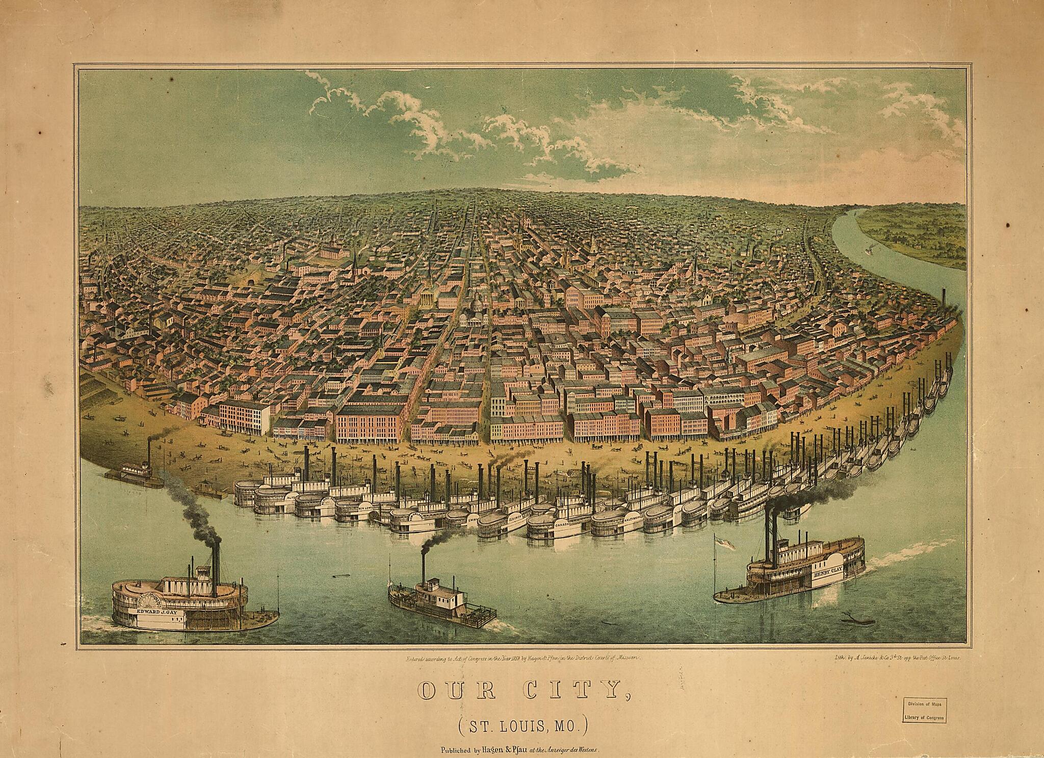 This old map of Our City, (St. Louis, Mo.) / Lith. by A. Janicke & County, St. Louis from 1859 was created by A. Janicke & Co in 1859