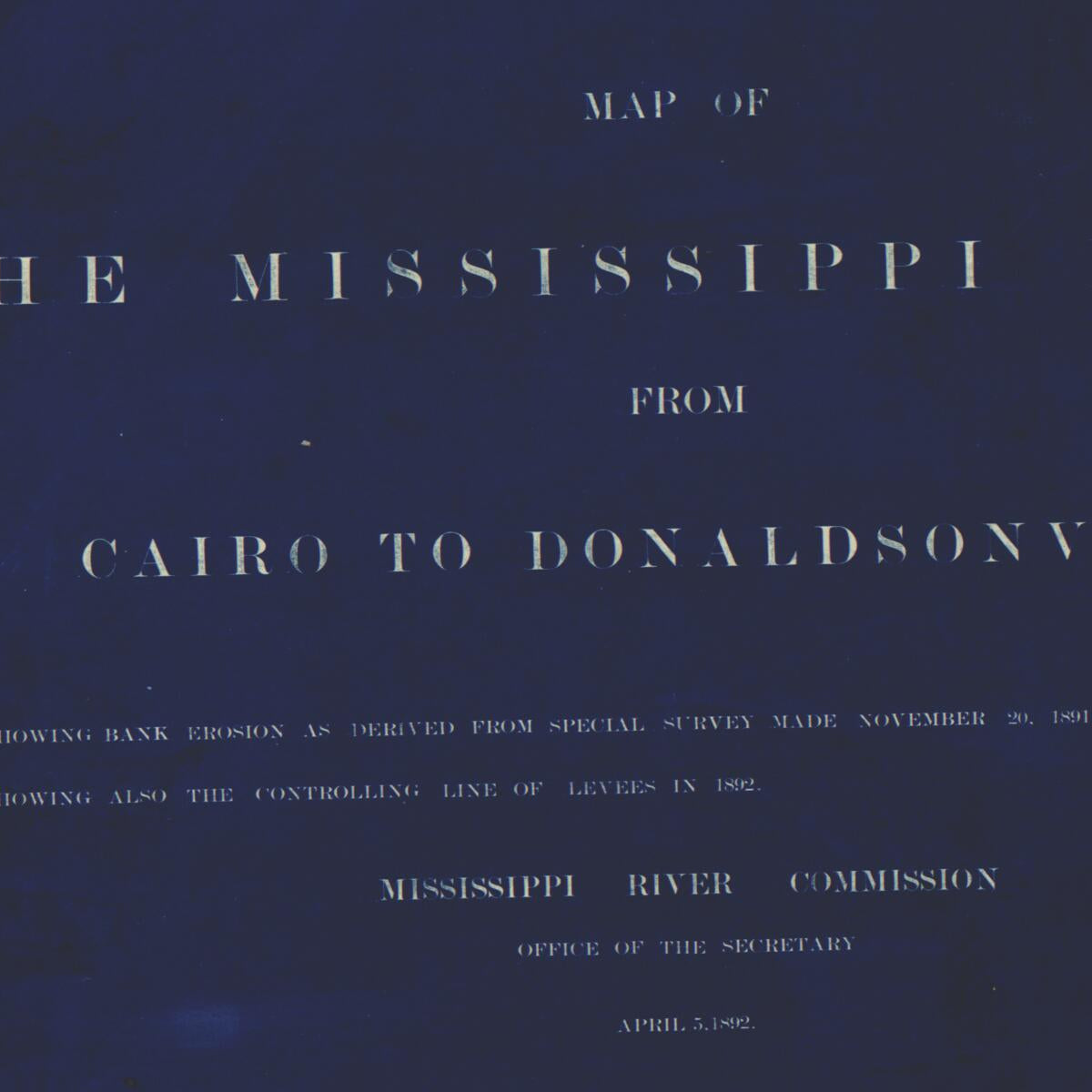 This old map of Map of the Mississippi River : from Cairo to Donaldsonville from 1892 was created by  United States. Mississippi River Commission in 1892