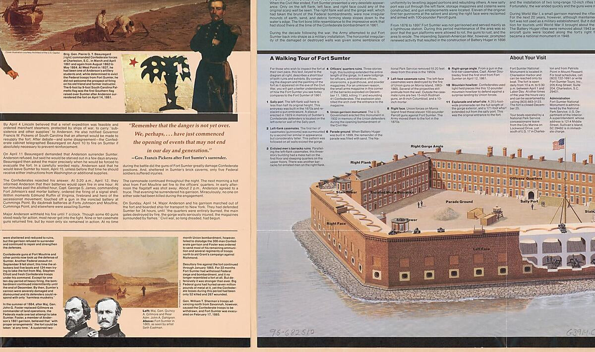 This old map of Fort Sumter from 1861 was created by L. Kenneth Townsend,  United States. National Park Service in 1861
