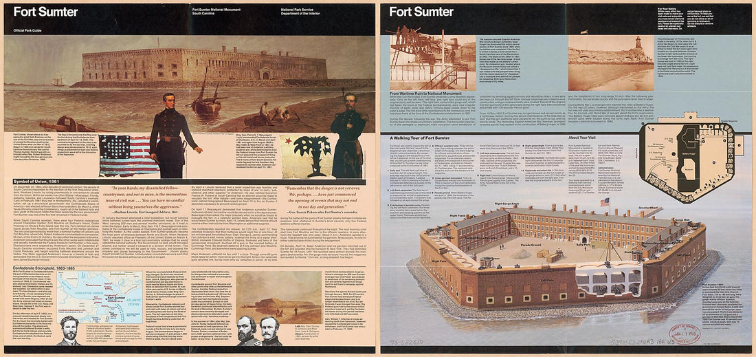 This old map of Fort Sumter from 1861 was created by L. Kenneth Townsend, United States. National Park Service in 1861