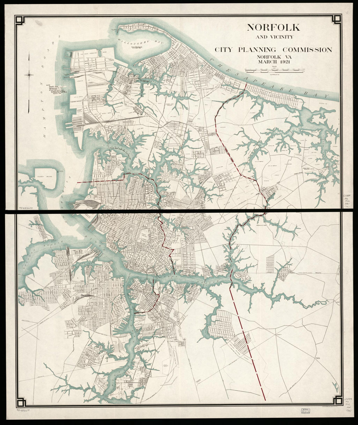Norfolk and Vicinity : March 1921 by Relic Map Company