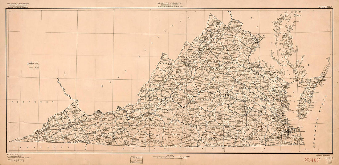 This old map of Virginia from 1914 was created by Geological Survey (U.S.) in 1914