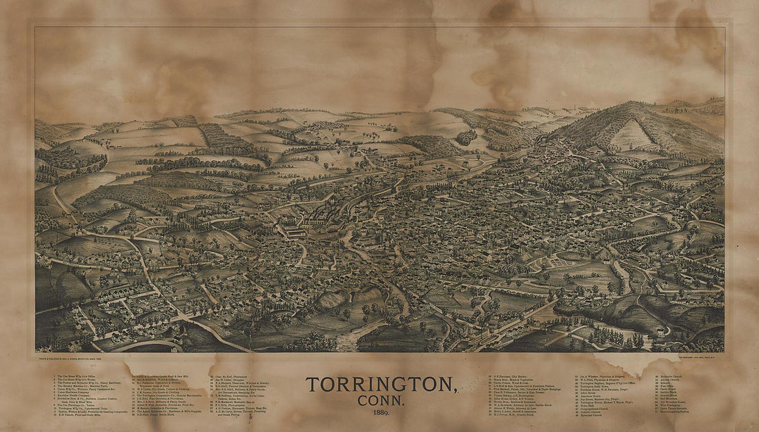 This old map of Torrington, Connecticut : from 1889 was created by Burleigh Litho, George E. Norris in 1889