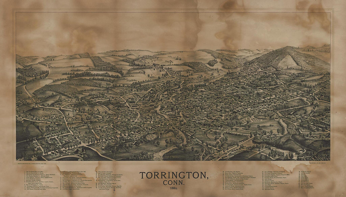 Torrington, Connecticut : 1889 by Relic Map Company