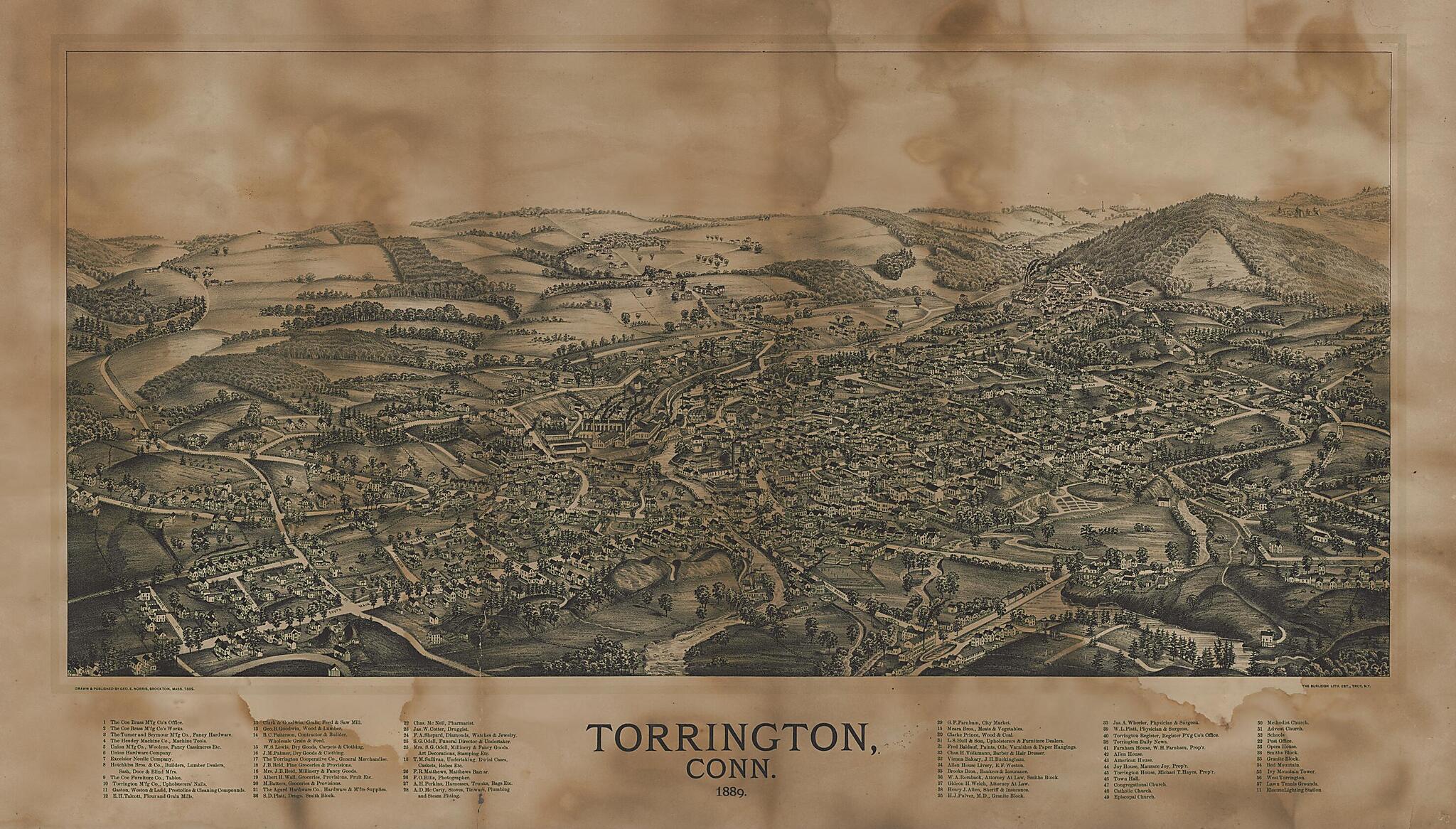 Torrington, Connecticut : 1889 by Relic Map Company