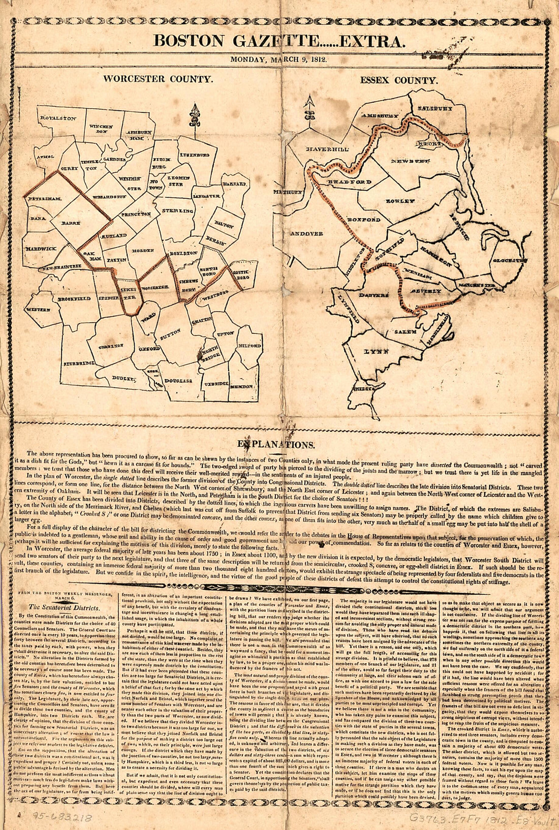 This old map of Essex County ; Worcester County from 1812 was created by in 1812