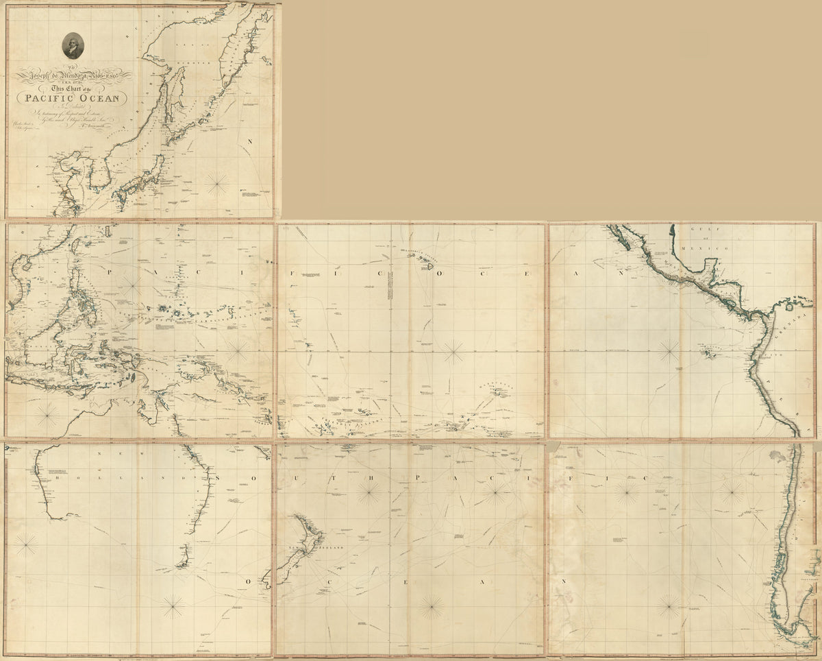 Chart of the Pacific Ocean : Drawn From a Great Number of Printed and Ms. Journals in 1798 by Relic Map Company