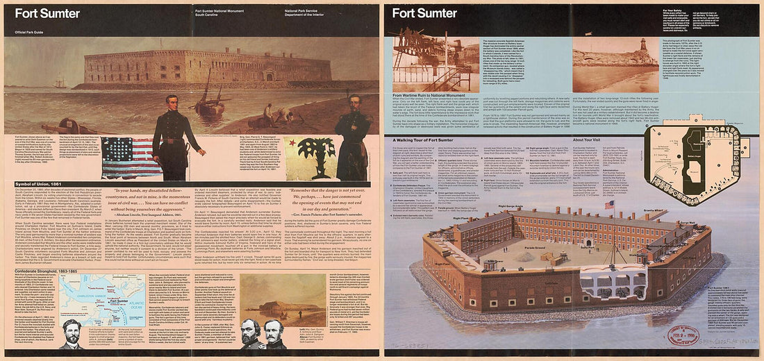 This old map of Fort Sumter (Fort Sumter, Fort Sumter National Monument, South Carolina, Official Park Guide) from 1861 was created by L. Kenneth Townsend, United States. National Park Service in 1861