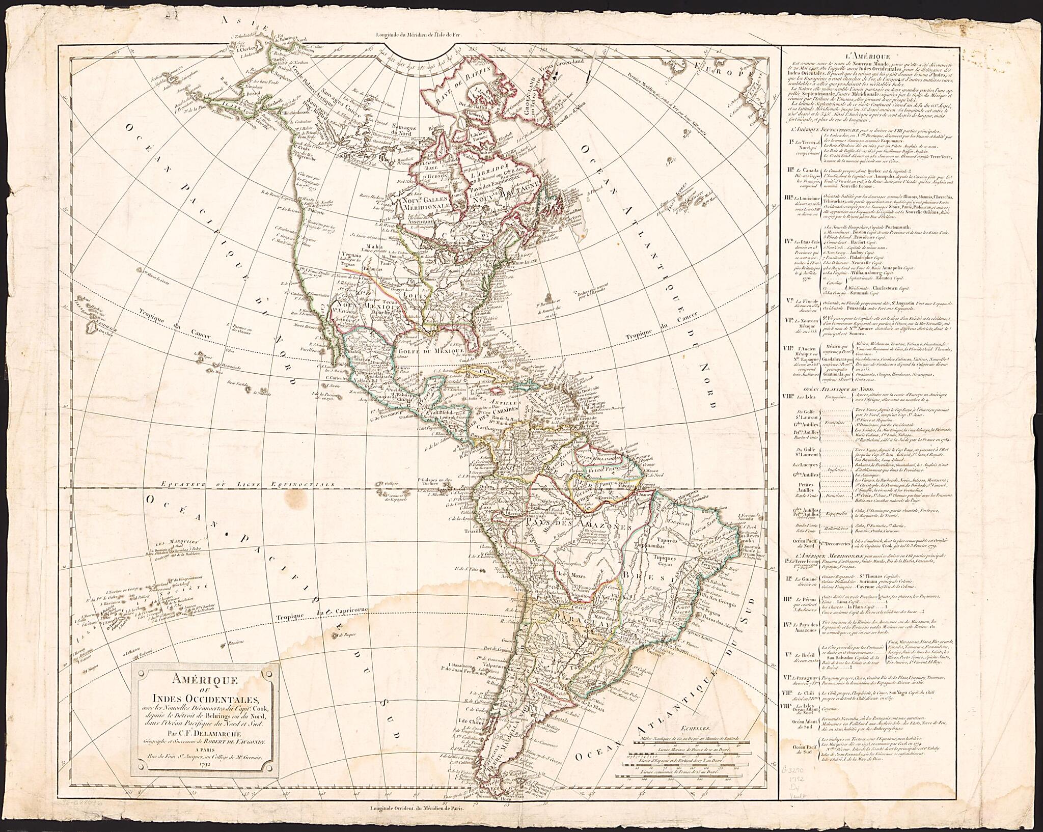 Amérique Ou Indes Occidentales, Avec Les Nouvelles Découvertes Du Capit&