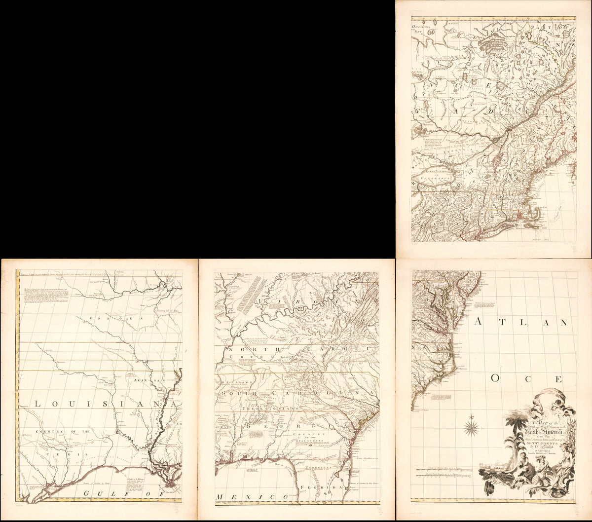 A Map of the British and French Dominions In North America : With the Roads, Distances, Limits, and Extent of the Settlements in 1755 by Relic Map Company
