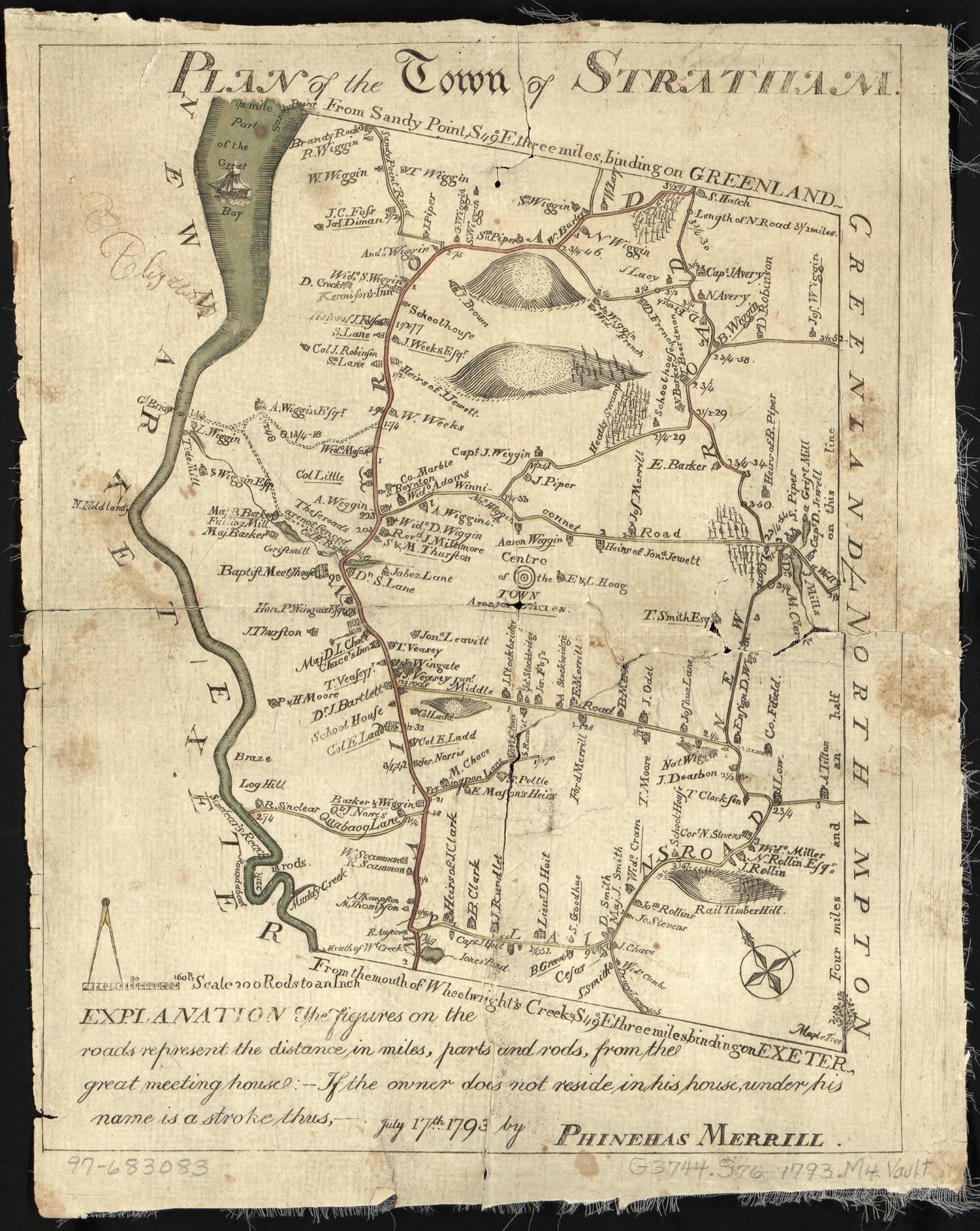 Plan of the Town of Stratham 1793 by Relic Map Company