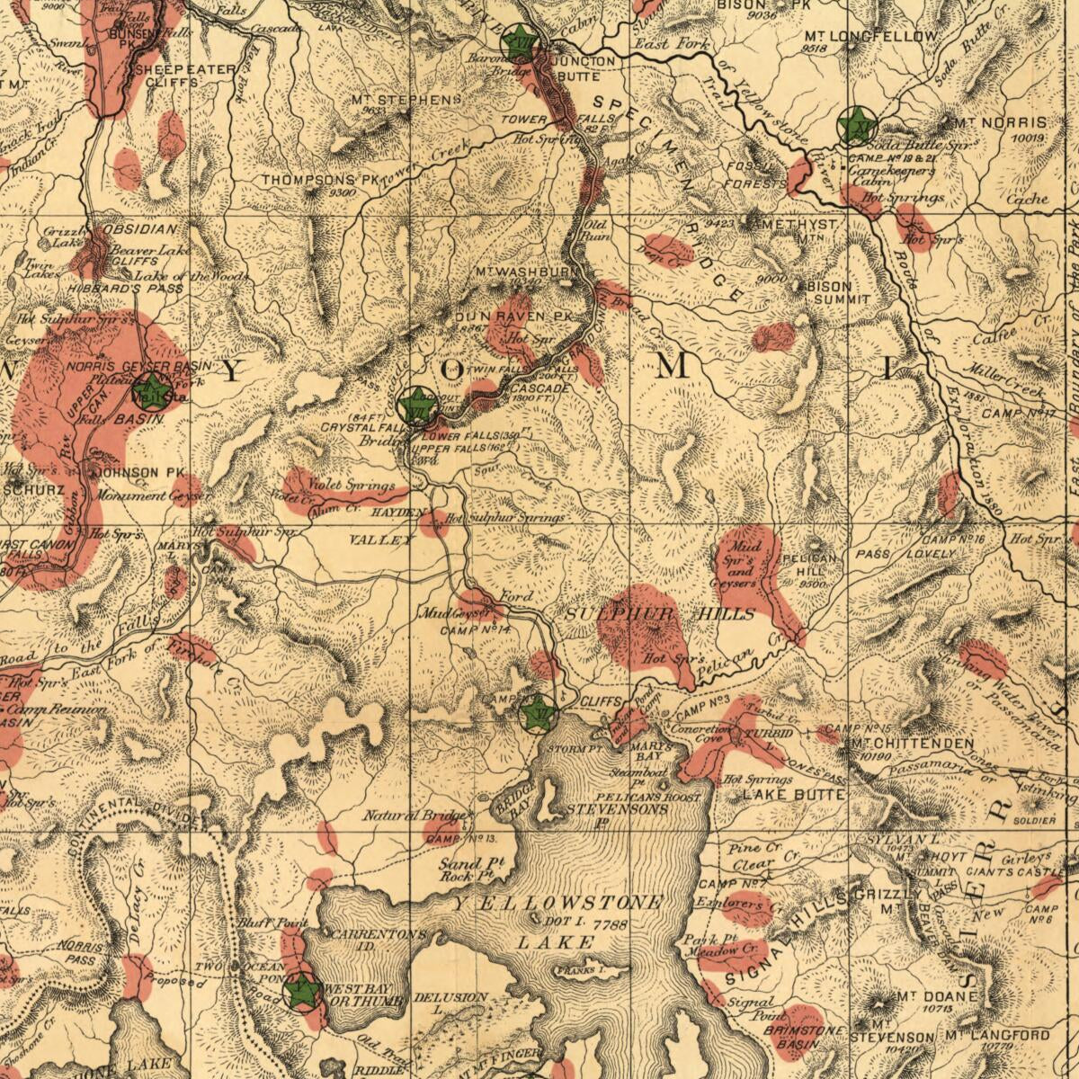 This old map of Map of the Yellowstone National Park from 1881 was created by  in 1881