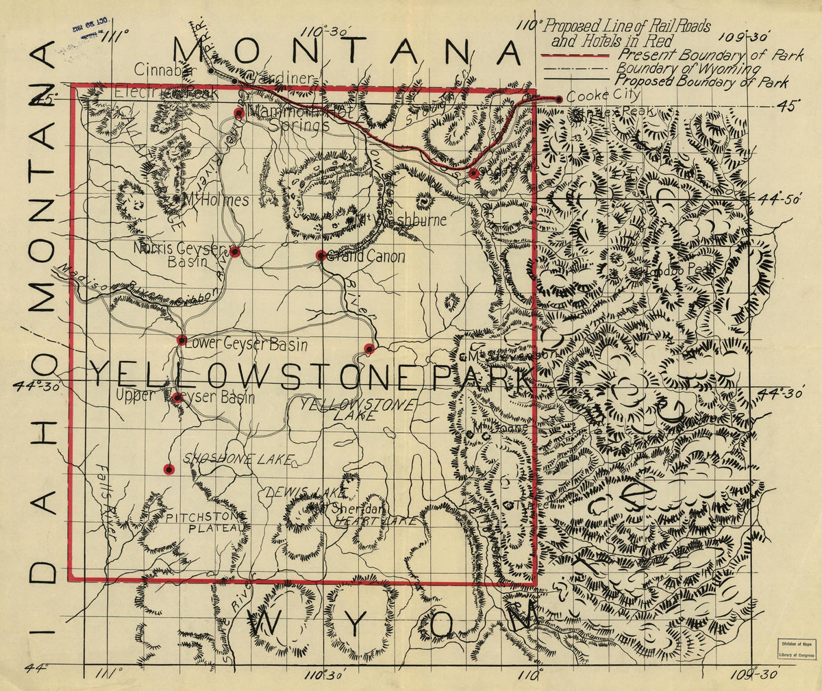 Proposed Line of Rail Roads and Hotels 1900 by Relic Map Company