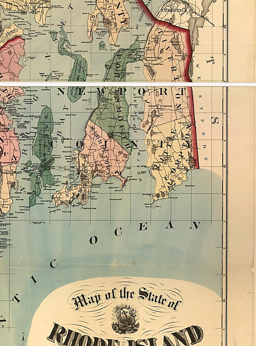 This old map of Map of the State of Rhode Island and Providence Plantations from 1880 was created by S. D. Tilden in 1880