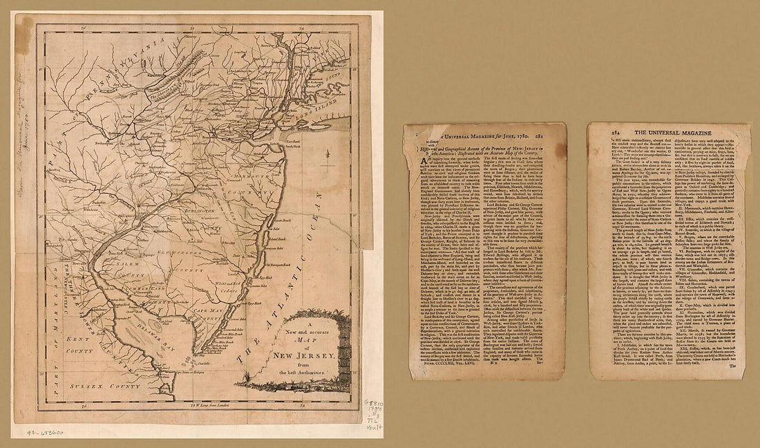 This old map of A New and Accurate Map of New Jersey, from the Best Authorities from 1780 was created by in 1780