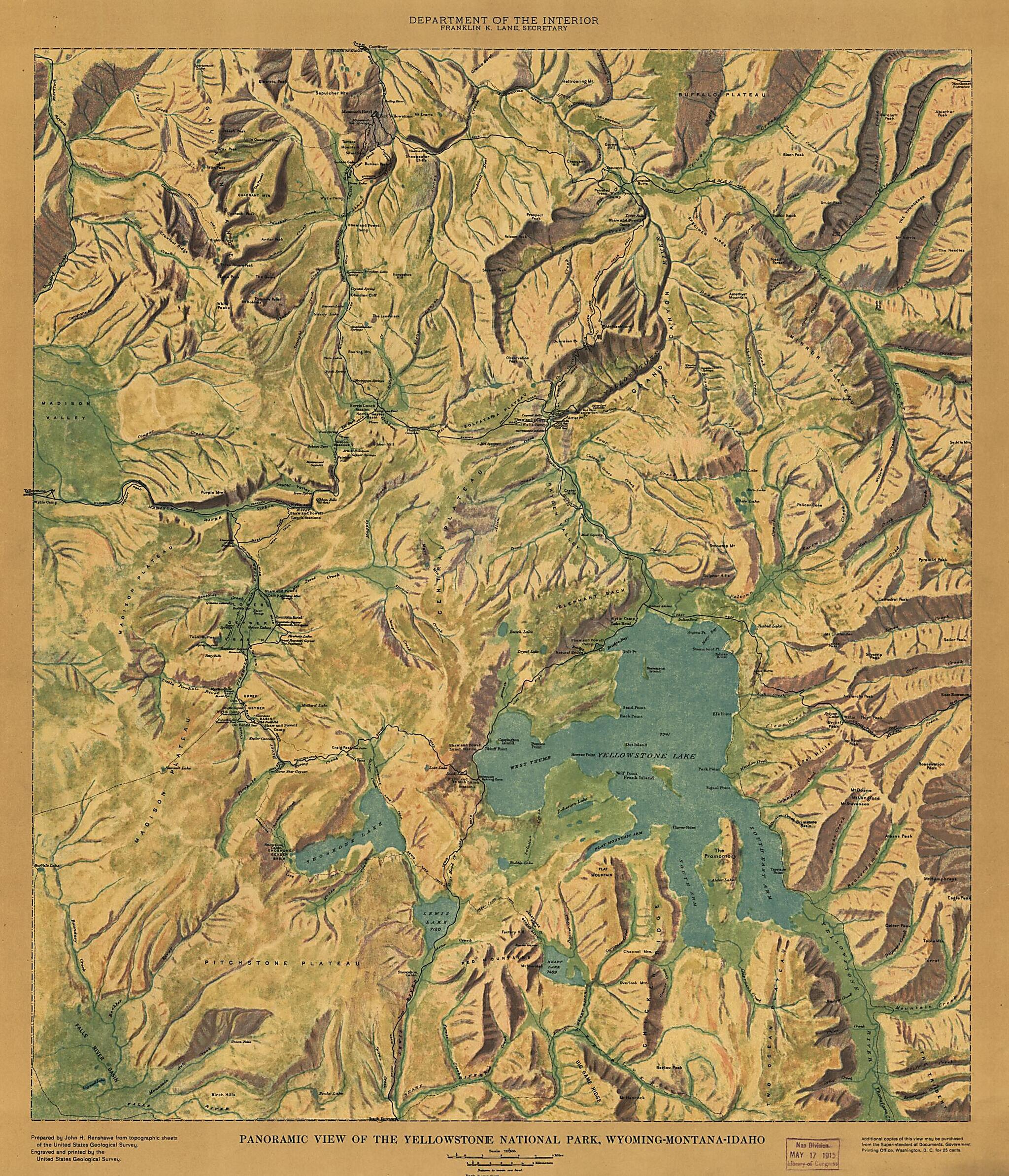 This old map of Montana-Idaho from 1915 was created by Geological Survey (U.S.) in 1915