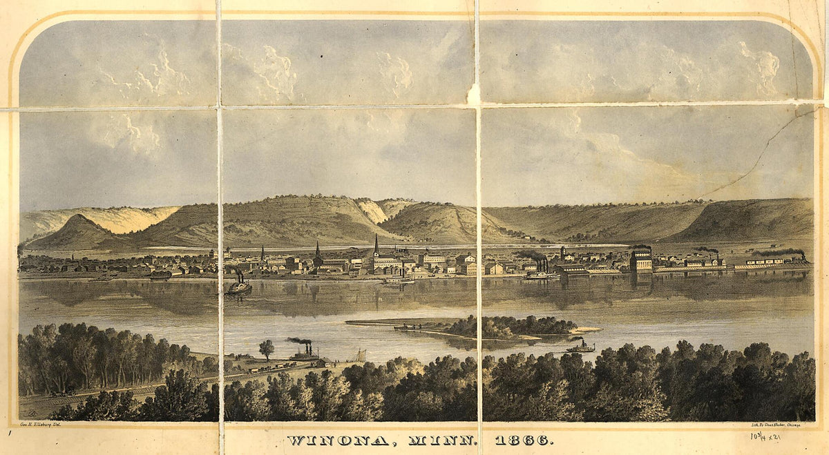 Map of Winona County, Minnesota. 1867 by Relic Map Company