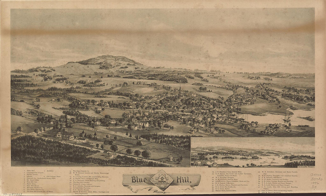 This old map of Blue Hill, Maine, from 1896 was created by in 1896