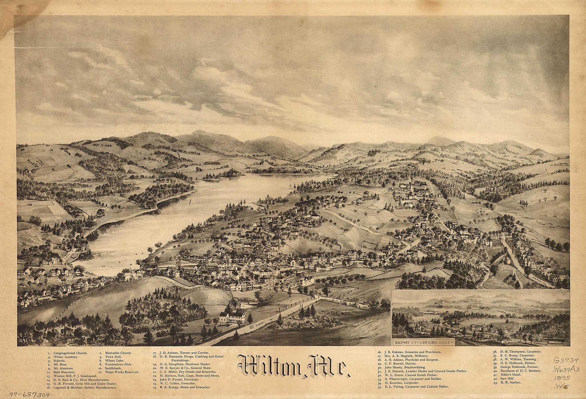 This old map of Wilton, Maine from 1895 was created by in 1895