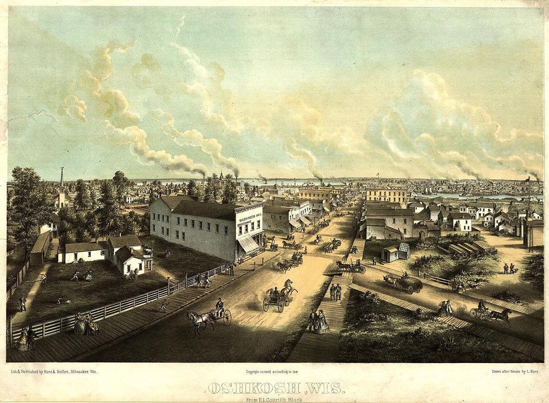 This old map of Oshkosh,Wisconsin from H.L. Cottrill&