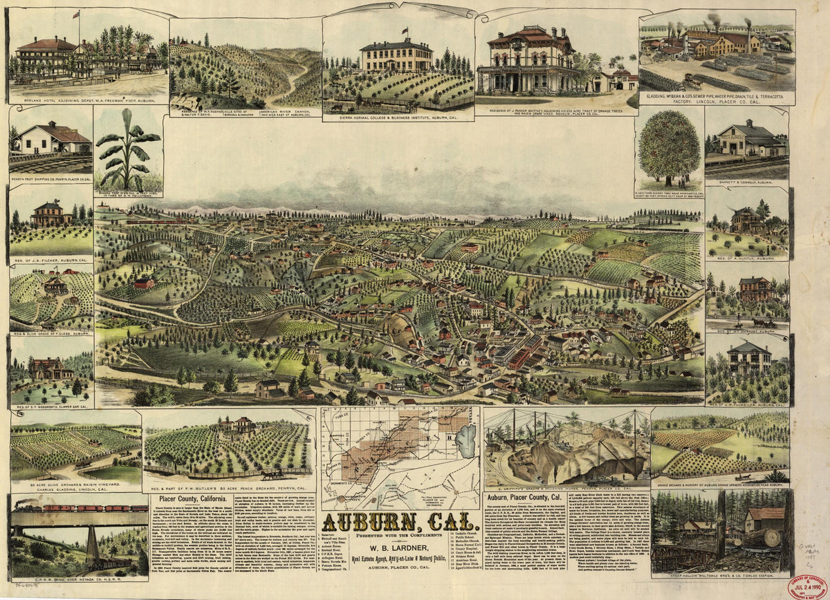 Auburn,California 1887 by Relic Map Company