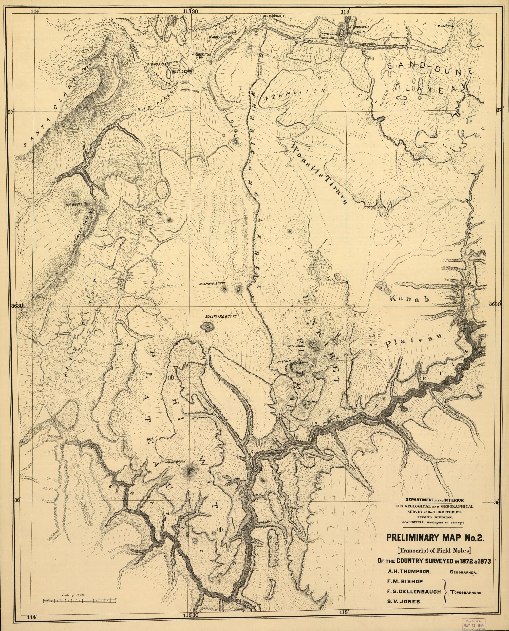 Preliminary Map No.2 of the Country Surveyed In 1872 and 1873 by Relic Map Company