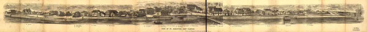 View of St. Augustine, East Florida 1855 by Relic Map Company